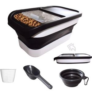 JERJOMAR Collapsible Pet Food Storage Container.Large Capacity 13Lbs Storage